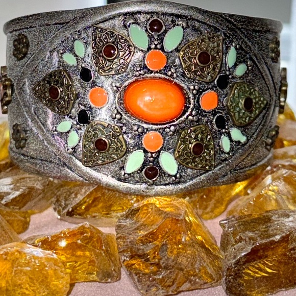 Stunning Vintage Multicolor Cuff Bracelet